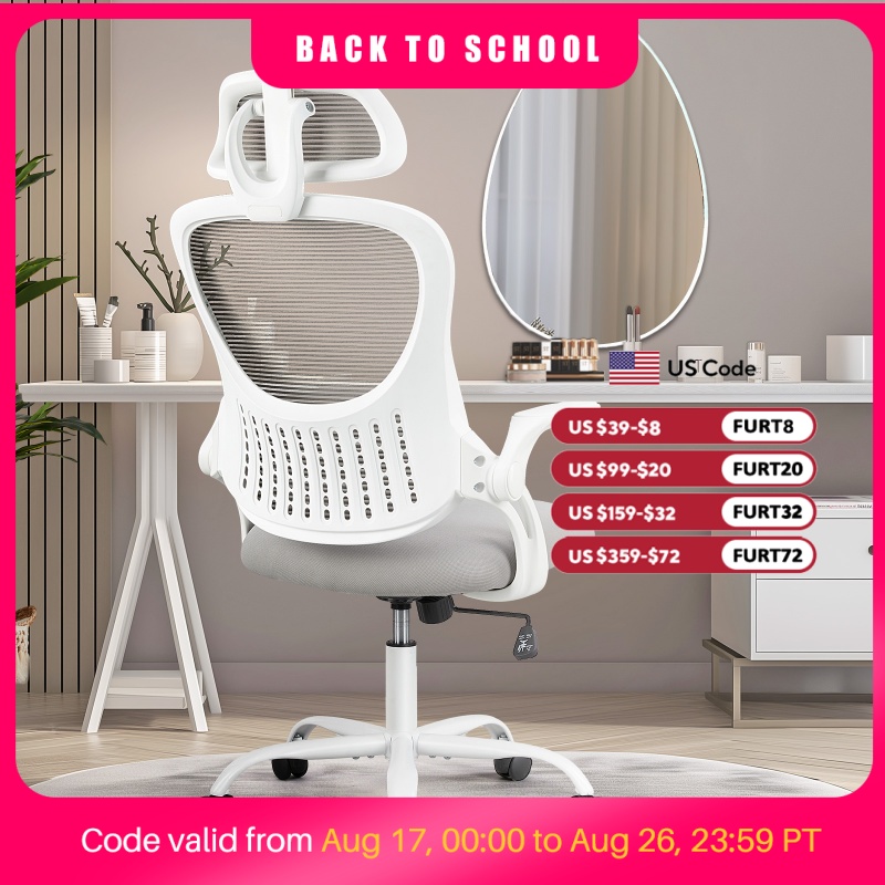Office Furniture Suppliers - JHK Mesh Ergonomischer Büro-Computertischstuhl, hochklappbare Arme,