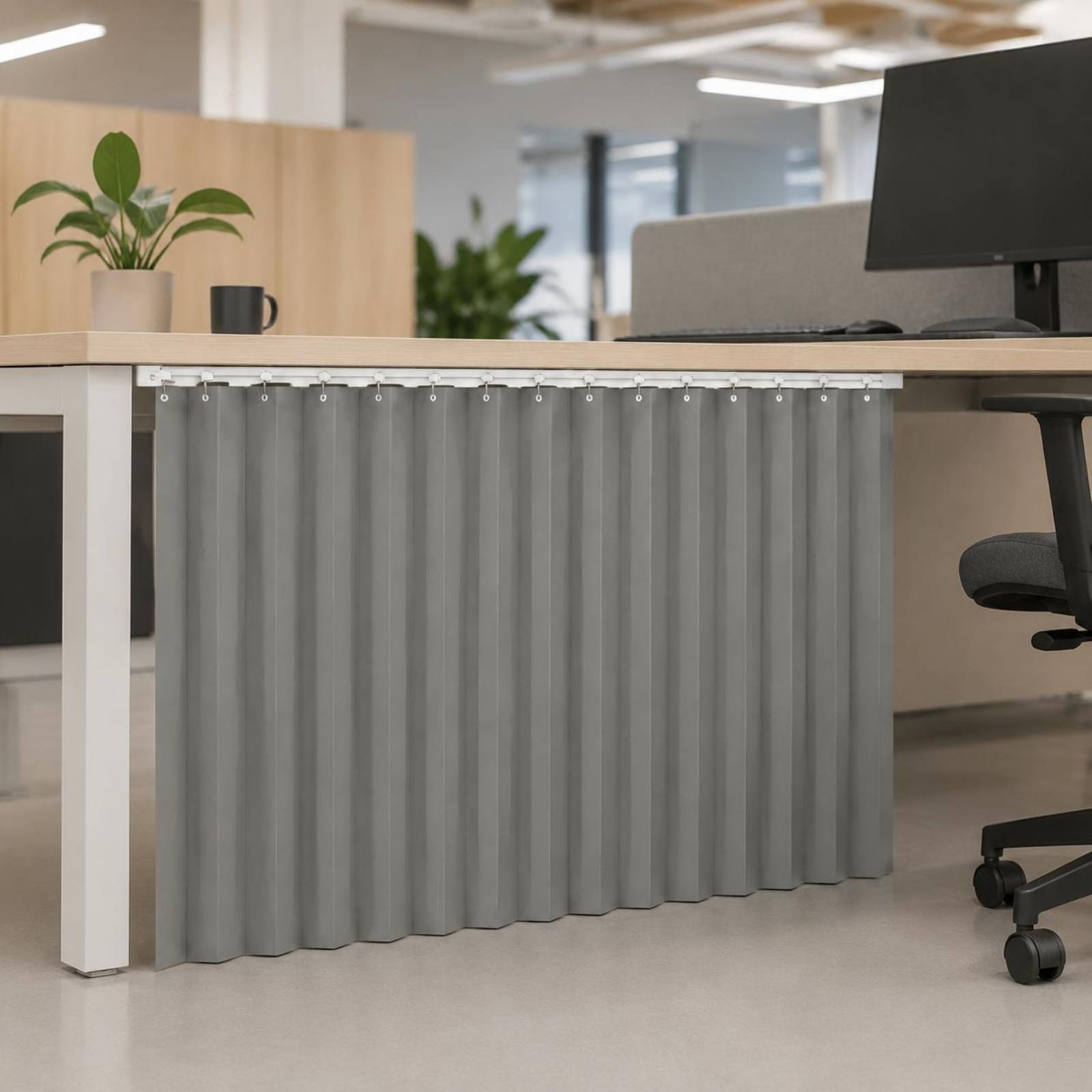 Office Furniture And Desks - Schreibtisch-Sichtschutzvorhang Winddichter Büro-Sichtschutzvorhang Arbeitsplatz-Trennwand Metallringe Arbeitsplatz-Möbel