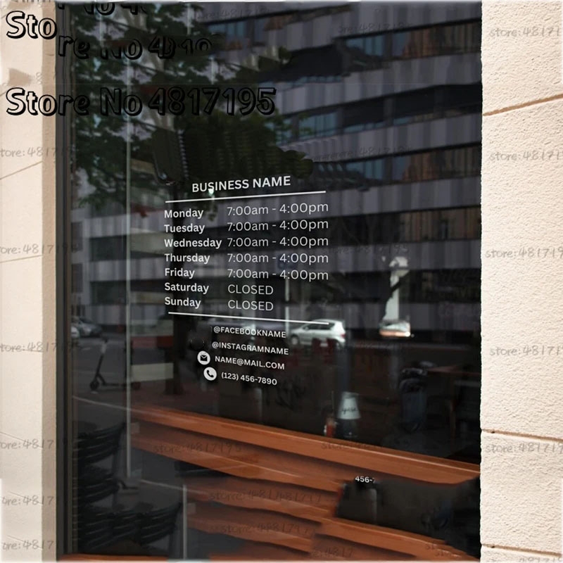 Office Furniture Custom - Öffnungszeiten mit individuellem Business-Logo, Shop, individueller