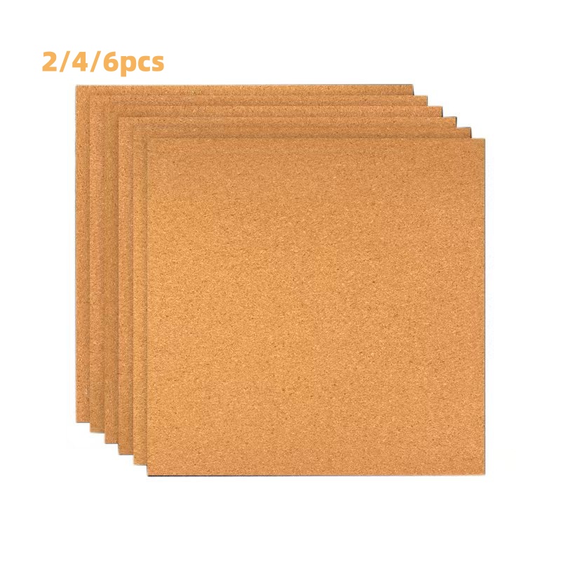 Bulletin Board Cork - 2/4/6 Stück quadratische Korkplatten mit selbstklebender