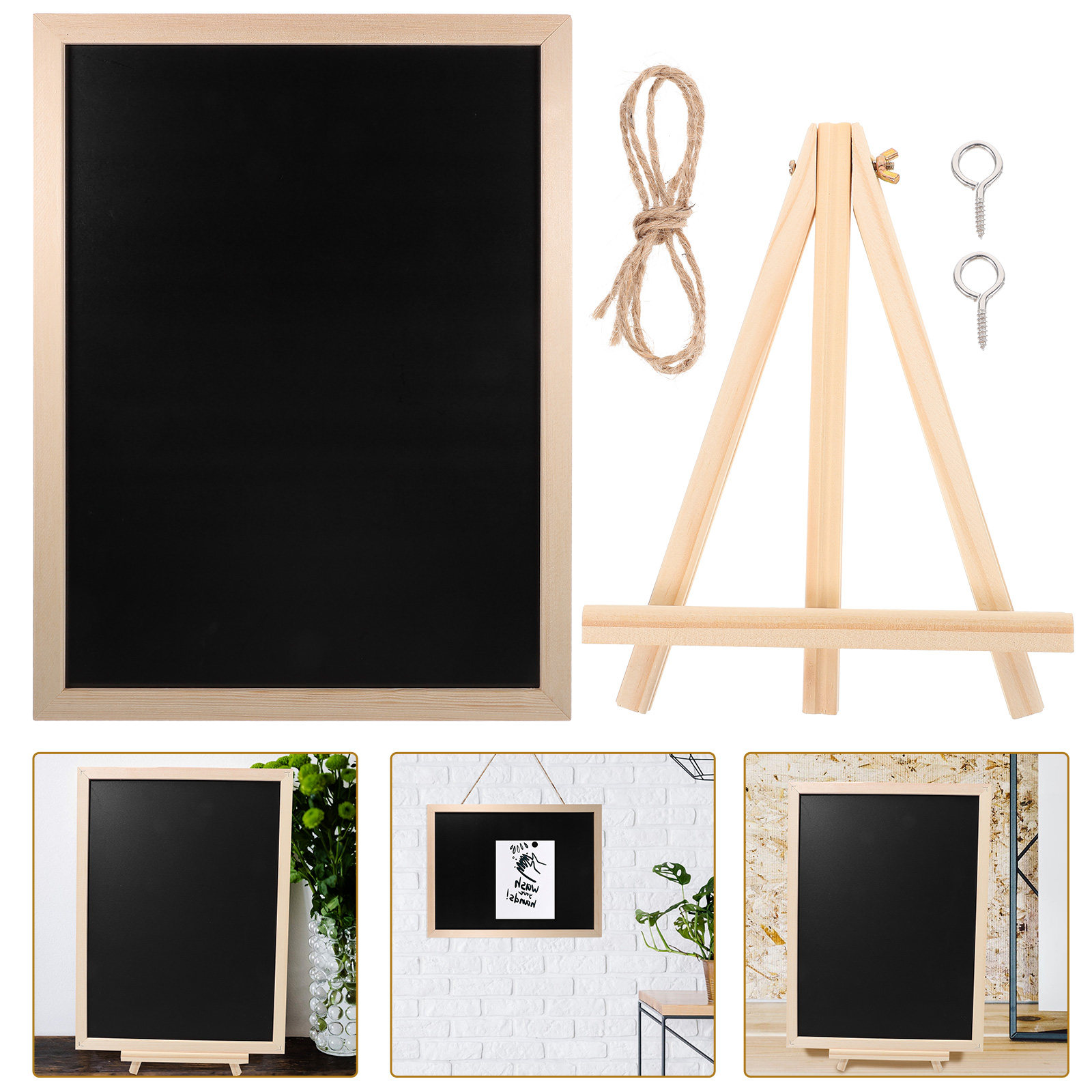 Bulletin Board Cork - 1 Set Dekorative Korktafel Holz-Nachrichtentafel Büro-Ankündigungstafel