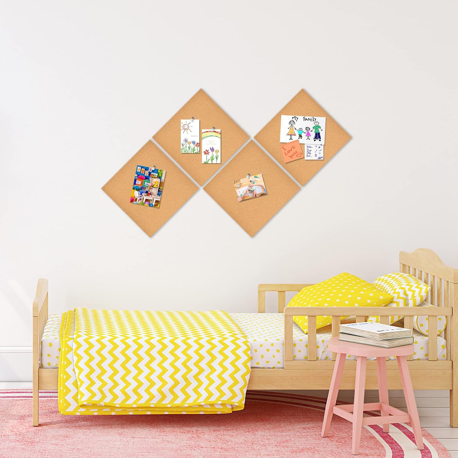 2/4/6 Stück quadratische Korkp – Bulletin Board Cork Bewertung und Preis